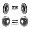 thumbnail image 1 of Transit Auto Front Rear Coated Drilled Slotted Disc Brake Rotors and Ceramic Pads Kit for Car Kia Optima with Manual Parking KDC-100398, 1 of 11