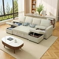thumbnail image 6 of Modular Sectional Sleeper Sofa with Pull Out Bed, Chenille L Shaped Couch with Storage Seats, Convertible Sectional Couches, 6 of 7