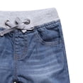 thumbnail image 5 of Gubotare Boys Baggy Jean Shorts Loose Fit Vintage Wide Leg Jorts Y2K Streetwear Hip Hop Casual Denim Shorts Teen Elastic Waist Bermuda Size 7-8 (Dark Blue,7-8 Years), 5 of 6