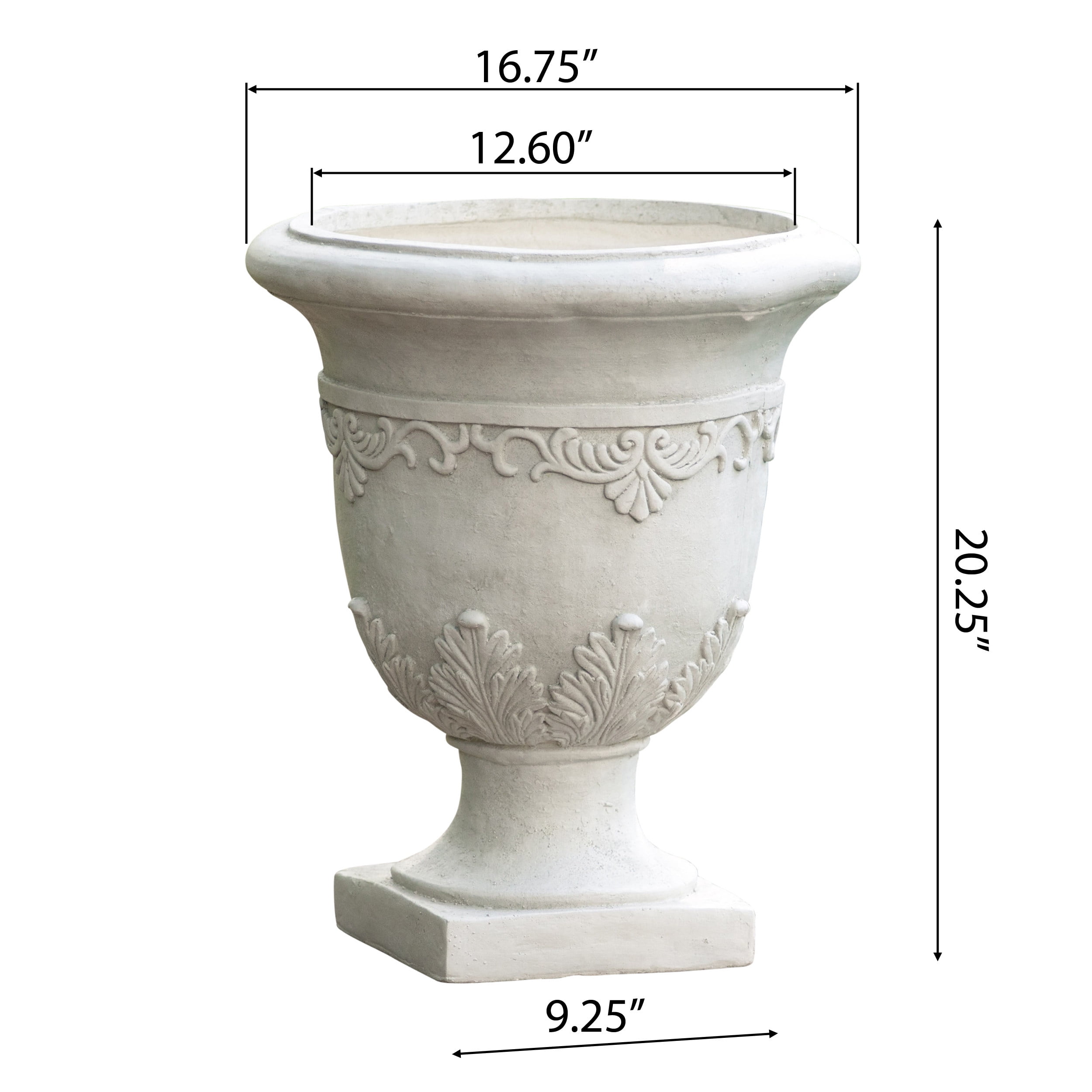 Noble House Lynette Antique Moroccan 20-inch Urn Planter, Antique White