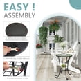 thumbnail image 3 of Round Green & White Mosaic Side Table, Outdoor Accent Table with Black Metal Frame, Patio End Table for Garden, Balcony, Living Room & Coffee Corner, 3 of 9