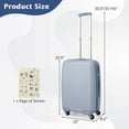 thumbnail image 3 of Costway 20'' Carry-on Luggage PC Hardshell Airline Approved Lightweight Suitcase Blue, 3 of 10