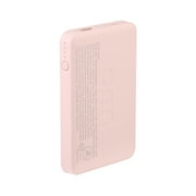onn 5000mAh Portable Power Bank with USB-C and USB-A ports, Compact Size, LED Indicator Lights, Pink - Compatible with iPhone, iPad, AirPods, Samsung Galaxy, Note, Pixel & More