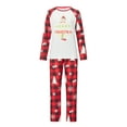 thumbnail image 2 of Elippeo Christmas Family Pajamas Matching Set Cartoon Letter Print Raglan Sleeve Tops and Elastic Plaid Pants Loungewear, 2 of 10