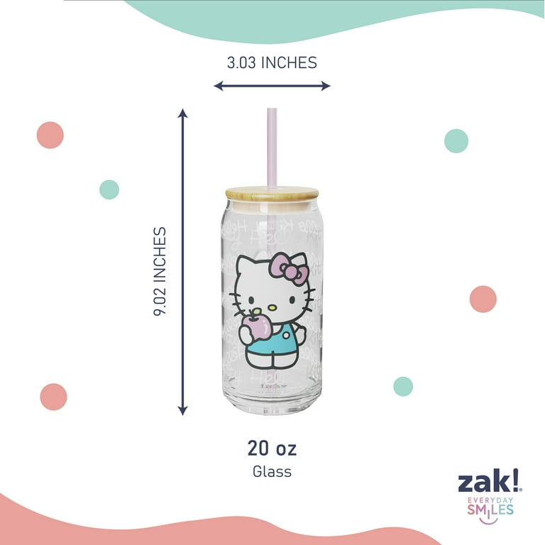 Zak Designs 20oz Hello Kitty Glass Hadley Tumbler - Walmart.com