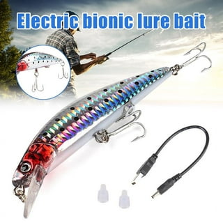 3.8Electric Fishing Lures Bait USB Rechargeable Green LED Light Minnow  Swimbait