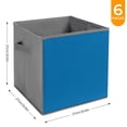 thumbnail image 2 of Set of 6 Collapsible Oxford Fabric Storage Cubes with Handles, Foldable Closet Organizer Bins for Clothes, Toys, Shelves, Home & Kitchen Honolulu Blue, 2 of 7