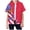 Dark Blue, variant on Staki 4th of July Button up Shirt American Flag Shirt Girls Patriotic Hawaiian Shirts 4th of July Tops Kids Red White Blue Hawaii Floral Button Up Shirts 4T 5T 13T(Dark Blue,4-5 Years)