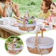 thumbnail image 1 of Wicker Storage with Gingham and Lace Trim for Home Picnics Giving Design Crochet, 1 of 6