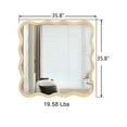 thumbnail image 4 of Mirror for Bathroom, Modern Vanity Mirror, Modern Scalloped Designed Wall Mirror, Wood Framed Mirror Excellent Reflection Hang Vertically Or Horizontally, 4 of 9