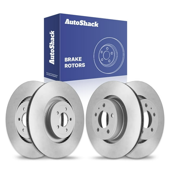 AutoShack Front Vented & Rear Vented Brake Rotors 4-PC Set Replacement for 2015-2020 Ford Mustang