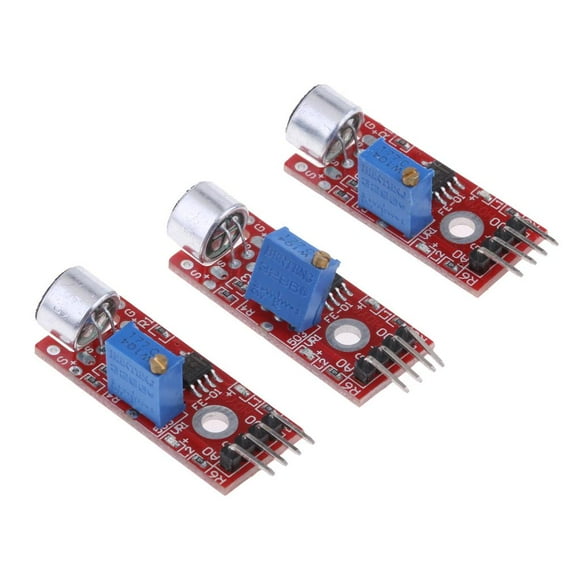 Microphone Sensor AVR PIC High Sensitivity Sound Detection Module, Pack of 3