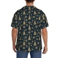 thumbnail image 3 of Kdxio Men's Hawaiian Shirt for Men Short Sleeve Shirt Gold Snowflake Christmas Tree Summer Casual Holiday Beach Button Down T-Shirts, 3 of 5