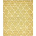 thumbnail image 1 of Unique Loom Rabat Shag Geometric Design Rug 8' x 10' Rectangle Yellow/Ivory, 1 of 1