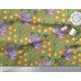 thumbnail image 3 of Soimoi Moss Georgette Fabric Leaves & Floral Artistic Printed Fabric 1 Yard 42 Inch Wide, 3 of 3