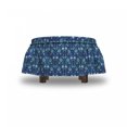 thumbnail image 4 of Floral Ottoman Cover, Pumpkin and Bindweed Pattern, 2 Piece Slipcover Set with Ruffle Skirt for Square Round Cube Footstool Decorative Home Accent, Standard Size, Multicolor, by Ambesonne, 4 of 5