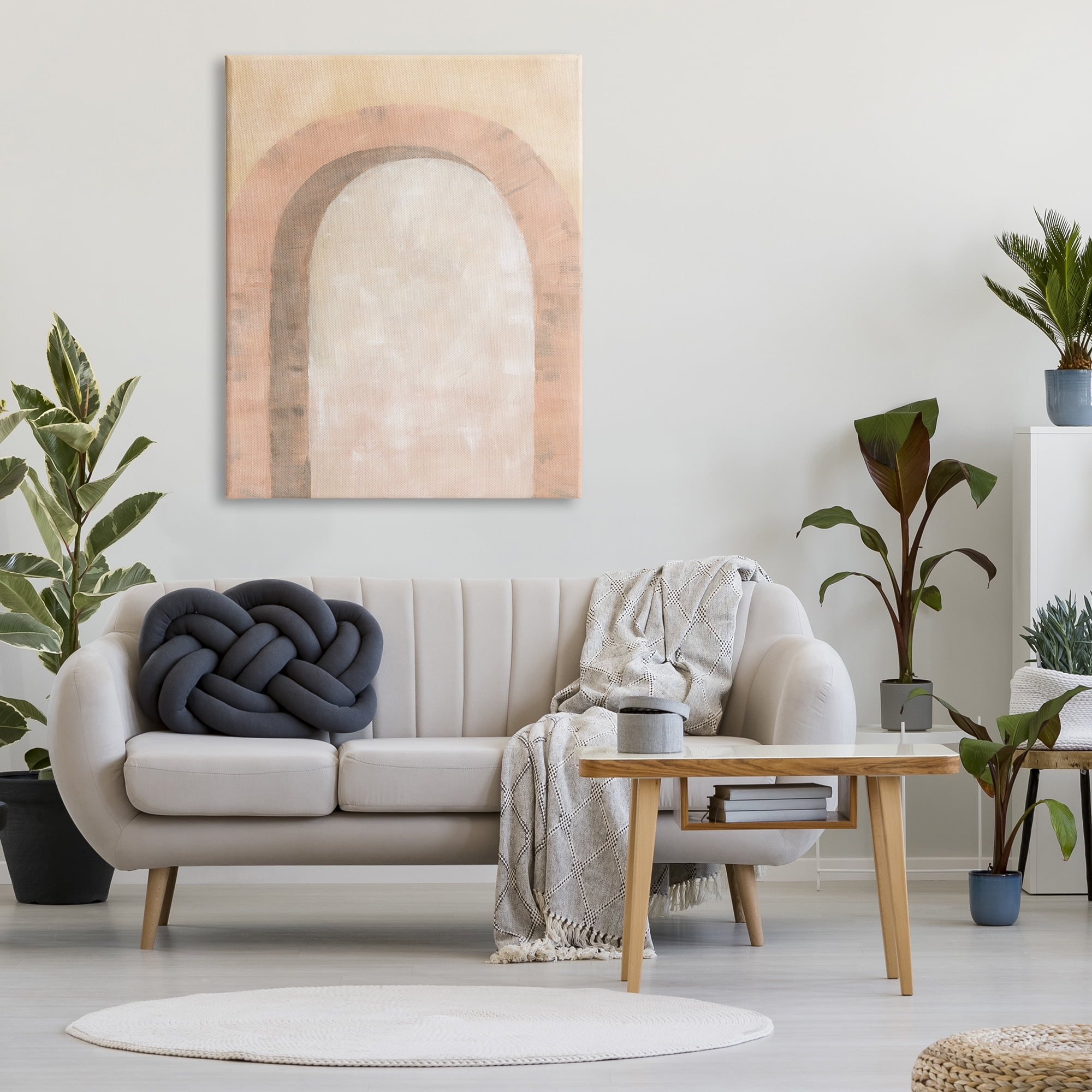 Stupell Industries Modern Muted Arch Abstract Painting Gallery Wrapped Canvas Art Print Wall Art, 36 x 48
