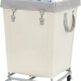thumbnail image 2 of Commercial Laundry Hamper with Heavy Duty Steel Frame, 160 L Industrial Laundry Basket Cart with Wheels for Hotel, Home, Laundry Room, 18''L x 18''W x 31''H, Medium Beige, 2 of 6