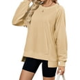 thumbnail image 3 of TEMOFON Blouses for Women Casual Long Sleeve Tunic Tops Fall Dressy Crew Neck Oversize Sweatshirts Loose Shirts for Women Winter Clothes, 3 of 9