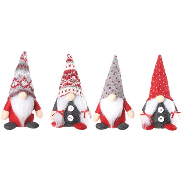 4 UNIDS Gnomos de la Navidad Regalos de Peluche Handamde Sueco Tomte Muñeca Gnomo de Colección de Navidad Decoraciones para el Hogar