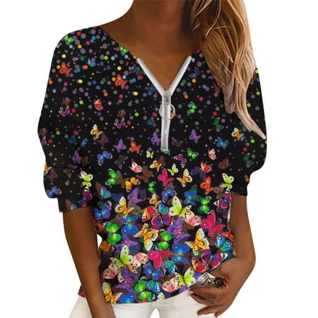 

ZIZOCWA Thanksgiving Scrubs Shirts For Women Short Sleeve Women S T Shirt Short Sleeve Top Rend Fashion For Women Long Sleeves Zipper Outdoor Fashion Causal T Shirt V Neck Shirts Dressy