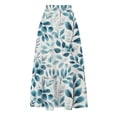 thumbnail image 5 of QIUOMBBP Flowy Maxi Skirt for Women Elastic High Waist Drawstring Floral A Line Long Skirts Summer Casual Vacation Wear Light Blue L, 5 of 8