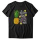 thumbnail image 3 of Gibobby Playera Corte clásico para Mujer Mujeres Casual Piña Impresión Mangas Cuello Redondo Camiseta Suelta Blusa Tops(Negro,XL), 3 of 4