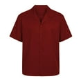 thumbnail image 4 of Ahabrexf Short Sleeve Cardigan, Men's Solid Color Casual Button Down Collar Shirt for Everyday Wear and Versatile Layering, 4 of 6
