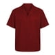 thumbnail image 4 of Blusa y camisa de manga corta con cuello vuelto para hombre, cárdigan informal de botones a la moda de color liso, blusa de manga corta con cuello vuelto, blusas de poliéster para hombre, 4 of 6