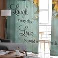 thumbnail image 5 of Sheer Curtains 72 Inches Long, Teal Retro Summer Botanical Floral Light Filtering Window Curtains for Living Room, Vintage Sunflower Rod Pocket Voile Sheer Curtain Drapes, 52"W x 72"L, 2 Panels, 5 of 9