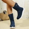 thumbnail image 5 of Women's Plush Mid Calf Boots Suede Fleece Lined Platform Booties Winter Warm Non Slip Work Shoes, 5 of 9