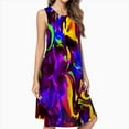 thumbnail image 2 of Rave Rainbow Of Glow Stick Fire Dress Loose Women'S Dress Beach Dresses With Pockets Dresses For Womens, 2 of 4