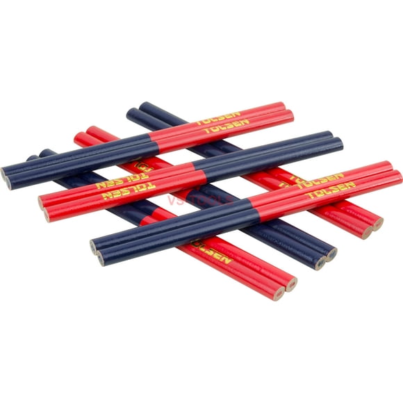 Pack of 12 Carpenter Bi-Colour Constriction Drywall Marking Tool Pencil