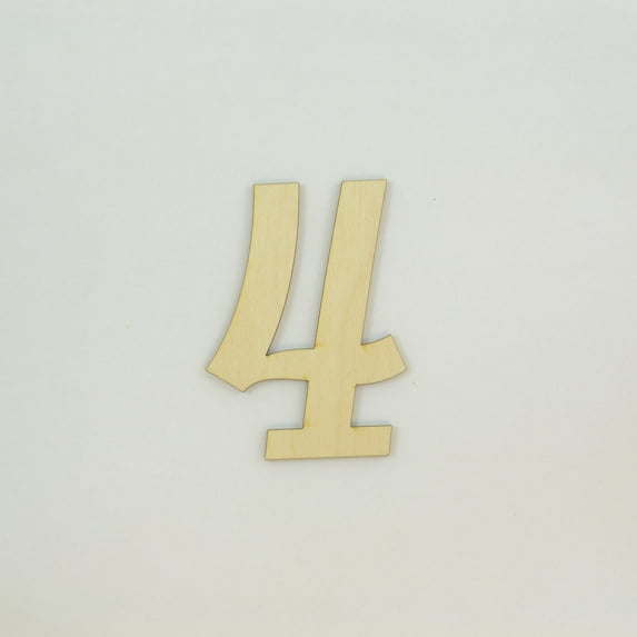 1 Pc, 6 Inch X 1/4 Inch Thick Lavanderia Font Wood Numbers 4 Great For Craft Project