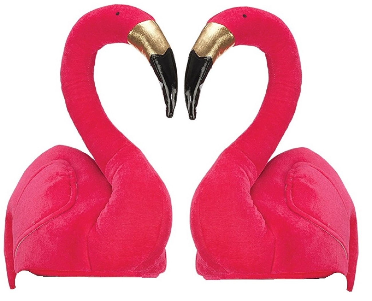 Set of 2 Swimming Sitting Plush Pink Flamingo Luau Tropical Hat Novelty