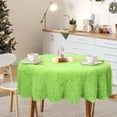 thumbnail image 4 of Christmas Green Faux Fur Tablecloth 60 x 60 Inch Fluffy Shag Dresser Round Green Christmas Tablecloth for Kitchen Dining Table Home Xmas Winter Holiday Party Decoration, 4 of 6