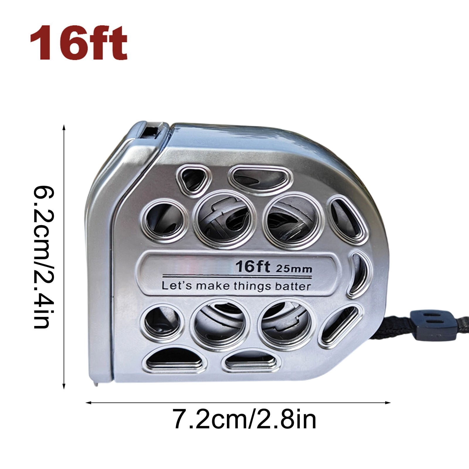 WWG 2025 16 25FT Stainless Steel Measuring Tape Self Locking Hollow Design Metric Imperial Double Sided Waterproof Sandproof Tape Measure