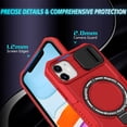 thumbnail image 3 of Allytech Magnetic Case for iPhone 12 Pro / 12 6.1" with Lens Slide Cover, [Non-Slip] [Military Grade Protection] Slim Shockproof Ring Stand Case Support Wireless Charging, Red, 3 of 10