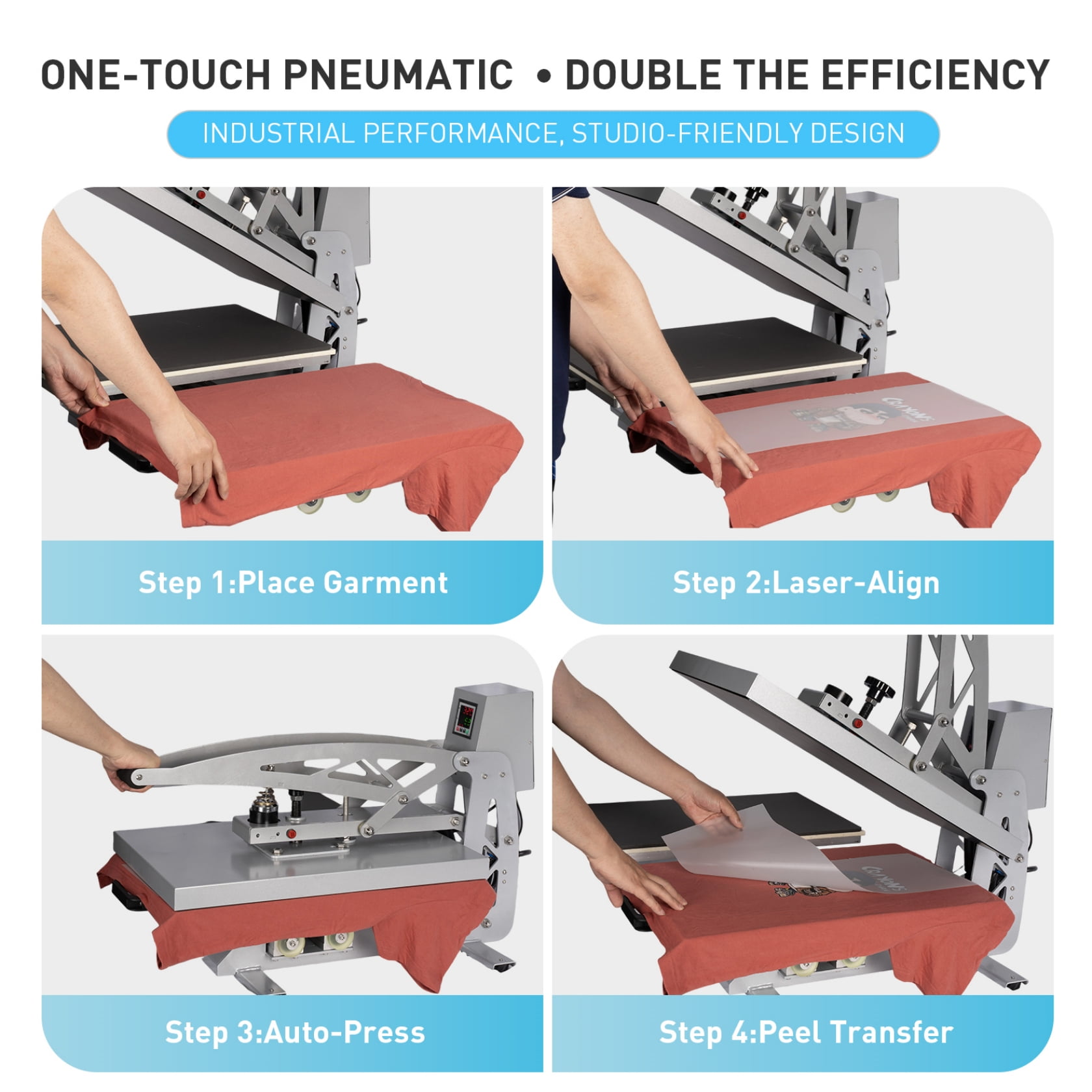 24x16 Inch Heat Press, Commercial Heat Press Machine for T-Shirts, Garments, Bags, Textile, Curtains