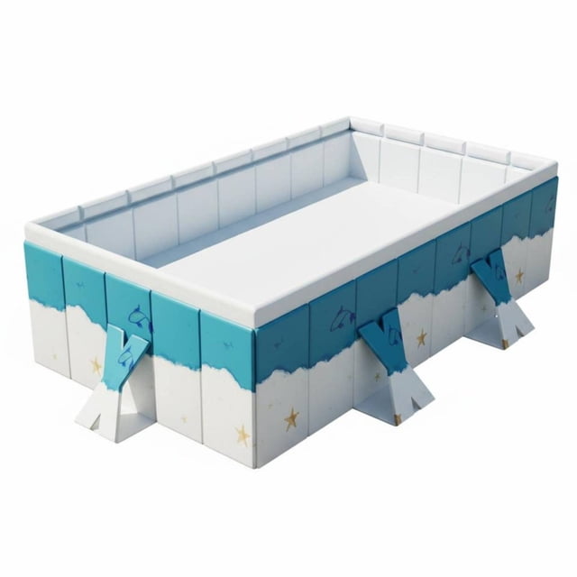 twisto Foldable Pool Sturdy Support Foldable Toddler Pool Large Capacity Outdoor Play Gear for Babies, Garden