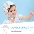 thumbnail image 2 of Gorro de algodón con encaje para bebé, precioso gorro con encaje y estampado floral para bebés y niños pequeños (blanco), 2 of 7
