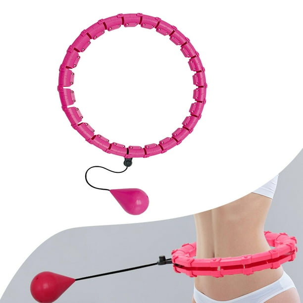 Aros con peso para adultos y niños que hacen ejercicio 2 en 1 ejercicio de abdomen 360 degree automático - 24 nudos ntables Aro de fitness sin caída d Rosa Soledad Aro ponderado inteligente