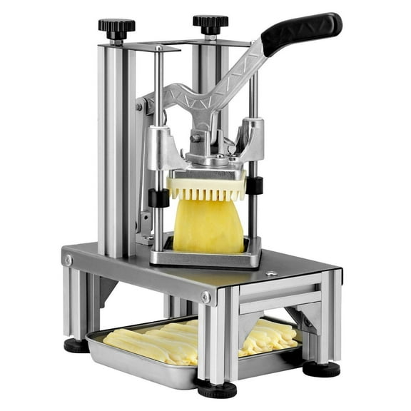 French Fry Cutter Commercial Grade, 4 Blades Vegetable Chopper, 1/4" & 3/8" Fry Dicer, Apple Corer Slicer for Potato, Lemon, Fruits & Veggies