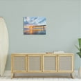 thumbnail image 2 of Ocean Pier Sunrise Reflection Coastal Photograph Gallery Wrapped Canvas Print Wall Art, 2 of 7