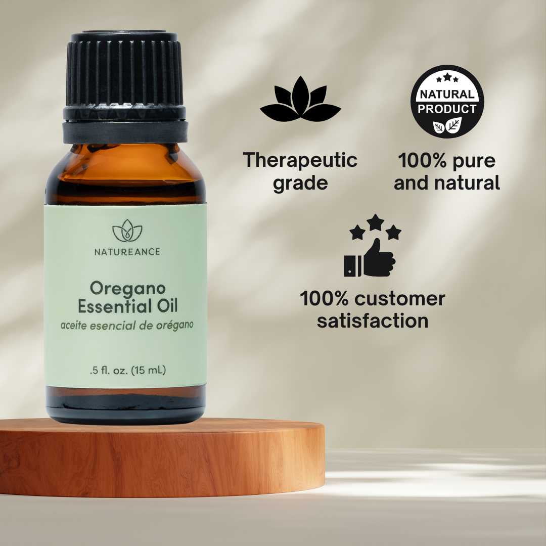 Natureance Oregano Essential Oil (0.5 oz) - 100% Pure and Natural, Therapeutic Grade Essential Oil