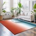 thumbnail image 3 of Area Rugs 5'x7', Red Duck Green Ombre Carpet Runner Indoor Outdoor Rugs Home Decor Aesthetic, Contemporary Abstract Gradient Non Slip Mats Washable Accent Rug for Living Room Bedroom, 3 of 8