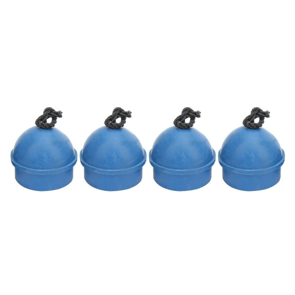 4pcs Cue Chalk Holder Pocket Rubber Billiard Pool Holders with Cord AccessoryBlue