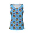 thumbnail image 4 of Xecao Cute Puppy print women's scoop neck, loose-fit workout tank tops for the gym., 4 of 9