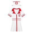 thumbnail image 5 of Lencería para mujer, vestido de enfermera traviesa, trajes de Cosplay, disfraces sexis de Doctor Maid, disfraces de Halloween, vestido cruzado con cremallera frontal y tocado, 5 of 5