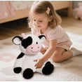 thumbnail image 5 of Personalized Cow Stuffed Animal, Milk Cow Plushie with Custom Name Date Message, 13.5" High 9.8"Width Black White Cows Soft Cuddle Gift for Kids Toddler Boy Girl, 5 of 7